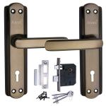 Atom 8 inch Heavy Duty Iron Mortise Door Lock for Bedroom, Living Room, Main Door, Brass Antique Finish | 3 Keys | 6 Lever Double Stage Lockset for House Hotel Office (606KY)