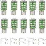 ZYREX Light Weight Aluminium Steel Curtain Bracket with Support 1 Inch Rod Pocket Finials Designer Window Rod Support Fittings, Curtain Rod Holder(Shiny Green, pack 10)