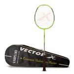 Vector X VXB 530 Badminton Racquet One Piece Aluminium Head and Graphite Shaft with Full Cover (Green)