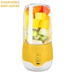 ZURU BUNCH USB Rechargeable Mini Fruit Juicer Blender for Home Office Outdoor, Juice, and Shakes with 4 Blades, Mini Portable and Rechargeable Juice Maker, Blender Mixer (Yellow)