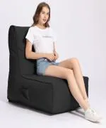 GIGLICK Jumbo Premium Quality Bean Bag Chair Sofa With Beans Filled Jumbo Size Color- Grey Bean Bag Chair With Bean Filling (Grey)