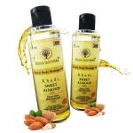 Khadi Natural Gold Sweet Almond Oil 210ml | Nourishing and Moisturizing Hair and Skin Care Pack of 2