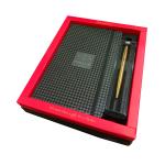 PARKER GALAXY GOLD BALLPOINT PEN WITH A5 HOUNDSTOOTH PRINT NOTEBOOK
