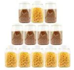 PEARPET Space Saver Plastic Kitchen Storage Container Jar Set 1500 ML , 1000 ML Pack of 12