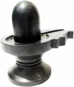 athizay Stone Shivling Statue Made up of Gorara Stone Handcrafted Shiva Lingam Available in Black and Grey in Different Sizes (7CM Black Polish)