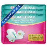 SMILE PAD Anion Sanitary Pad for Women | XXL Size | Disposable Sanitary Napkins| Pack of 3 (30 Pads)