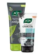Joy Activated Charcoal Face Wash 150ml, Activated Charcoal Purifying Face Scrub, 200ml (Pack of 2)