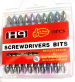 H9 1/4 Hex Double Ended Magnetic Screwdriver Bit Ph2 Anti Slip Groves Ribs Bits Groove For Industrial & Home Use in Screw driver Power Tools (Pack Of 10 Pcs) (Size Ph2 - Ph2 X 65 Mm)