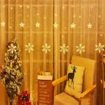 NSCC 138 LED Snowflake String Curtain Lights with Star 8 Modes Waterproof Home Decor Festival Wedding, Diwali, Christmas