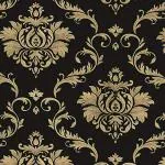 SV Collections Black Gold Damask SELF Adhesive Wallpaper for Bedroom LIVINGROOM Kitchen Corridor Restaurant Peel and Stick Vinyl Wallpaper - 200*45 cm - 9 SQFT Approx