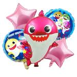 AMFIN Shark Theme Birthday Decorations / Star Foil Balloon / Sea Animal Theme Birthday / Water Animal / Shark foil Balloon - Pack of 5