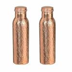 DSH CRAFTING YOUR CURIOSITY Gold Copper Hammered Leakproof Water Bottle, 950 ml - Pack of 2