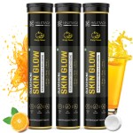 Halesaga Glutathione Tablets 500mg with Vitamin C & Alpha Lipoic, Get Brighter Skin Glow & Even Skin Tone - Orange Flavor 45 Effervescent Tablet