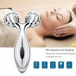 MOSTSHOP 3D Manual Roller for Face Lift Instrument 2 Wheel Shaping Skin Tightening Massager, 360 Rotate Face Full Body Shape for Skin Lifting Wrinkle Remover Facial Massage Relaxation Tool,Silver