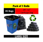 Xopy Garbage Bag Large Size 24 X 32 inch | Dustbin Bag | Trash Bag | Black Colour 45 Bag Pack Of 3 Rolls