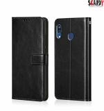 SCARDY SAMSUNG GALAXY A20/A30 BACK COVER / LEATHER FLIP COVER / BLACK COLOR