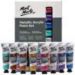 Mont Marte Metallic Acrylic Paint Set 8pc x 36ml