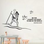 StickMe Black Vinyl Mahatma Gandhi Motivational Inspirational Quotes Creative Colorful Wall Sticker