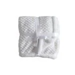 BUMTUM Super Soft New Born Baby Blanket | Wrapper Sheet For Baby Boys & Baby Girls | Zigzag Pattern, Lightweight | Super Comfortable (100cm x 80cm, White)