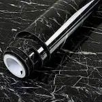 TONY STARK Kitchen Oil Proof Black Marble Wall Paper 200cm x 60cm CM Peel and Stick Countertops Waterproof, Anti-Mold , Heat Resistant ,Self-Adhesive Wall Sticker Backsplash Marble Wall Paper (Black Marble wallpaper)