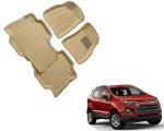 WolkomHome Car Mats Luxury Floor 3D Mat Carpets Beige for Ford Ecosport 2017