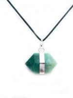 Astroghar Aventurine Crystal Double Point Base Metal Green Pendant