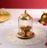 BulkySanta Brass Akhand Diya | Brass Akhand Jyot | Brass Diya with Cover (Large Size - 6