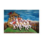 SHASWAT ART Mahabharat Krishna-Arjun Rath Painting Sparkle Coated Self Adhesive Wallpaper Without Frame Digital Reprint 24 inch x 36 inch Painting( multicolour)