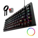 Kreo Hive RGB Anti-ghosting Gaming Keyboard | 75% Tenkeyless Wired Mechanical Keyboard with RGB Backlight Red Switches & All Black Key Caps | Detachable USB C Cable (RGB Backlight, Red Switch)