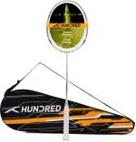 Hundred White, Silver N-Ergy 80 Balanced Strung Badminton Racquet, G