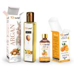 GO WOO Pack of 2 Orange Essential Oil and Argan Carrier Oil - 100% Pure & Natural Oil