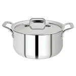 BERGNER Tripro Triply Non-Stick Induction Base Silver Stainless Steel Casserole with Lid 1.9 L (BGIN-1374)