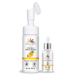 SKINNYSWEET Vitamin C skincare Facial cleanser Face serum Brightening face wash Collagen boost Skin radiance Daily face care Gentle exfoliation Sun damage repair (150ML + 30ML)