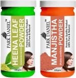 Park Daniel Pure And Natural Henna Leaf Powder And Manjistha Leaf Powder, 100 Ml Each (Combo Of 2) |Hair Care|Dandruff Control hair Powder|Healthy Strong Hair Mask
