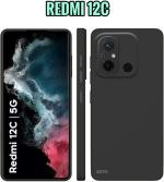 XOVO Back Cover for mi 12C,Redmi 12C (Black, Dual Protection, Silicon, Pack of 1)