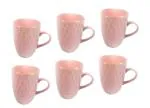 Nanson Embolished Color Ceramic Milk Mug |Coffee Mug 275 ml| Pack of 6|Serving Tea Cup| Gift Mug