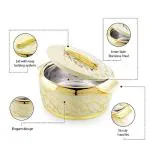 Marbello Casserole by MODWARE Stainless Steel Thermoware Casserole for Roti/Chapati (Gold, 4 L)
