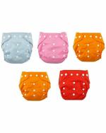 BEAUTIQ ADJUSTABLE COLLECTIONS WonderKart Reusable and Adjustable Cloth Daiper Nappies Medium (Pack of 5)