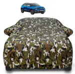 Mockhe Tata Punch Car Cover with Mirror Pocket and Soft Cotton Lining,Waterproof Tata Punch Car Body Cover, Army Print