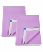 Mee Mee Reusable Mat Water Proof/Extra Absorbent Dry Sheets/Bed Protector(140CmX100Cm) Pack of 2 (Purple, Large)