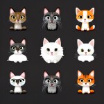 Love Creation 12x18 Size poster print for creative wall art- playful-paws-vector-pack-6878(Non Sticker)