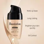 Roslet Foundation Makeup Waterproof Long Lasting Soft & Smooth Liquid Skin-Friendly (Ivory Color)