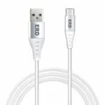 ERD UC-63 USB-C Metal Casing Data Cable for Super Fast Charging | Compatibility Suitable for All Smartphones, Tablet and Accessories | White