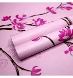 WOLPEP Multicolor Pink Flower with Rose Self Adhesive Wallpaper