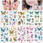 Maycreate Multicolor Glittering Tattoo Sticker Butterfly Dreamcatcher Theme Waterproof Temporary Tattoos (Pack Of 10)