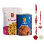 Bhikharam Chandmal - Rakhi Gift Combo | Bhaiya Bhabhi Rakhi | Gulab Jamun 500 Gm | Fulwadi 190 Gm | Raksha Bandhan Gift