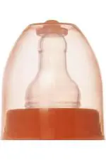 Naughty Kidz Orange Plastic Feeding Bottle Cap with Nipple Combo