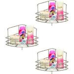 Abyss 3 Pieces 9x9x7 Corner Stainless Steel Chrome Basket Bathroom Accessories Kitchen Accessories Bathroom Corner Kitchen Corner Washroom Accessories