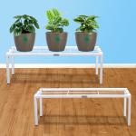 Rose Gold Plant Apollo Metal Plant Pot Stand for Garden | Planter Stand for Indoor & Outdoor | Flower Pot Stand for Balcony | Living Room Decor (White Pack of 2)