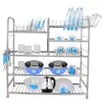 Zaib Wall Mounted Stainless Steel Rust Proof Kitchen Rack Bartan Stand for Home and Kitchen / Utensils Organizer 30x30